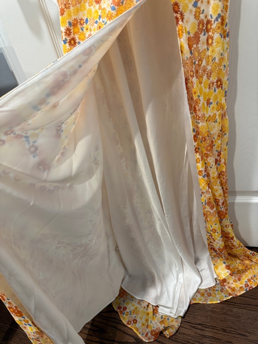 STAUD Yellow Floral Maxi Dress with High Side Slit - Picture 8 of 8